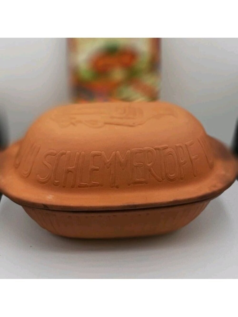 VTG Clay Terra Cotta Baker Roaster Lid West Germany Keramik Schlemmertopf Recipe